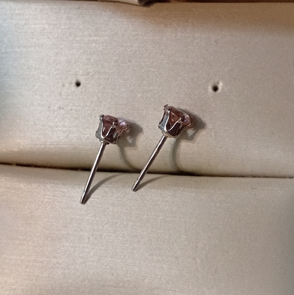 Pink Faux Crystal Stud Earrings - Unbranded - Picture 3 of 3